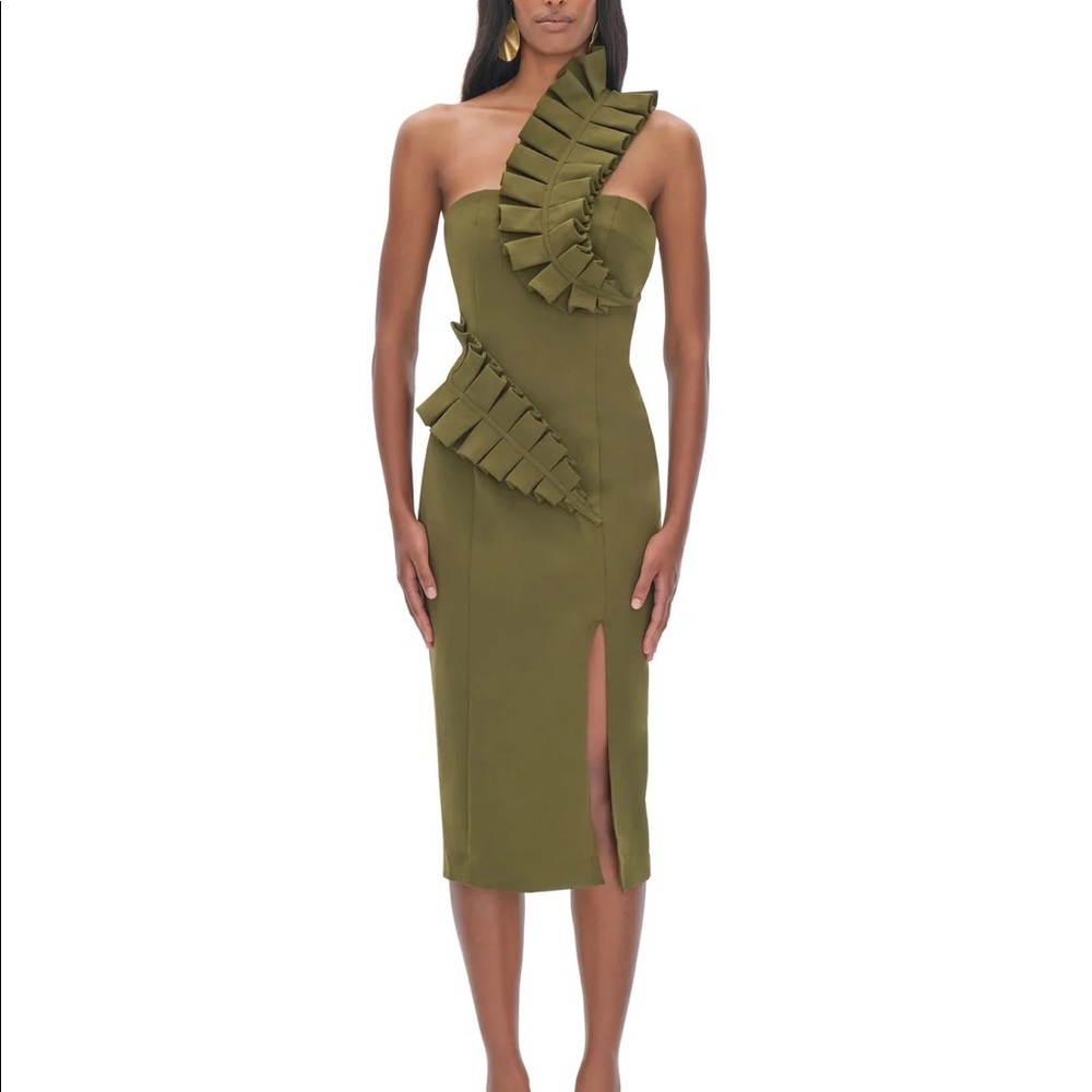 Andrea Iyamah Kamala Ruffle Midi Dress